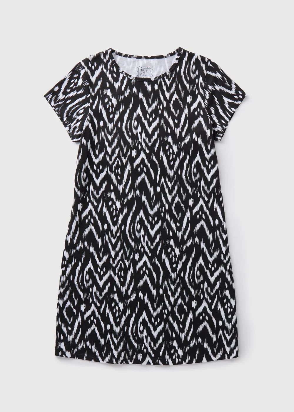 Black Mono Print Nightie - Extra small Image 1