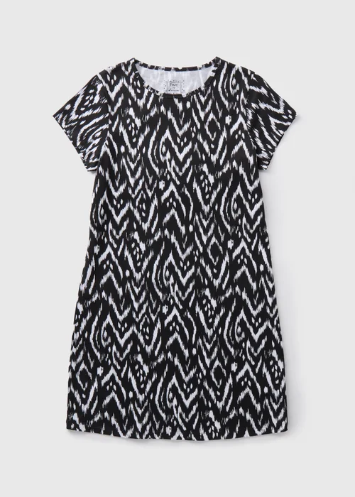 Black Mono Print Nightie - Extra small Image 1