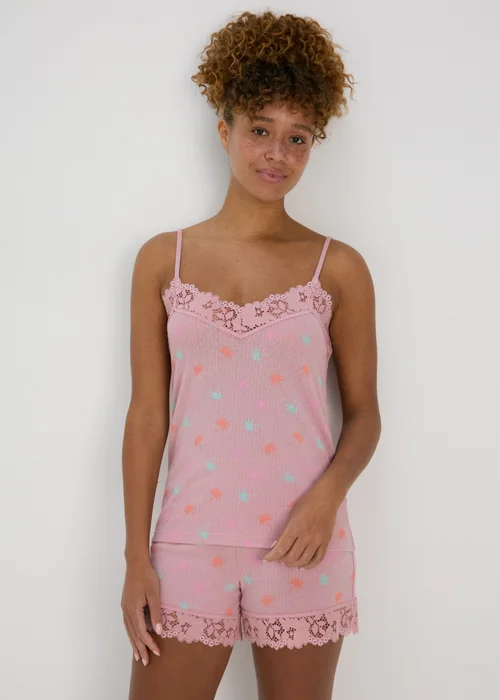 Pink Pointelle Cami Pyjama Set - Extra small Image 1