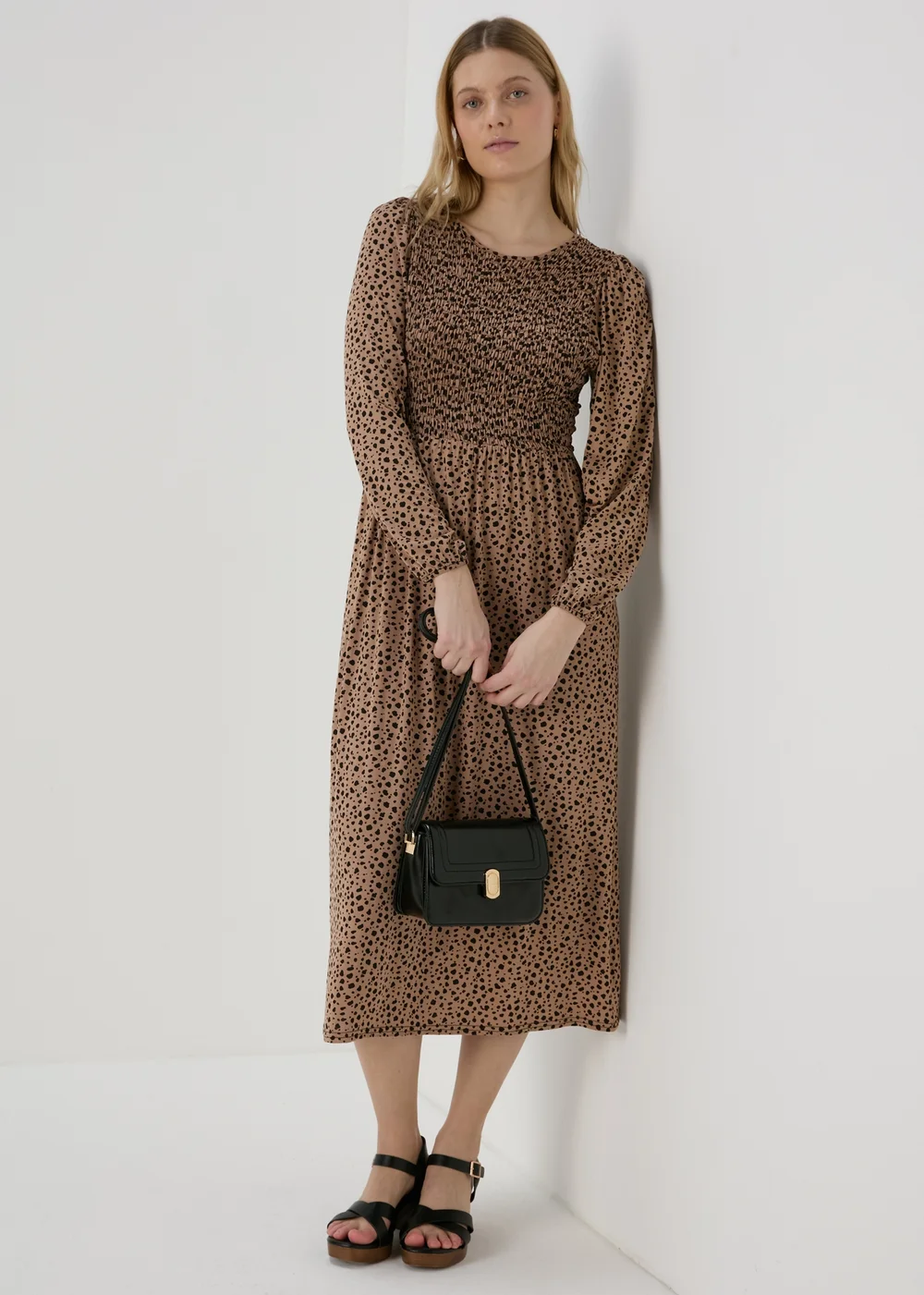 Black Boxy PU Crossbody Bag - One Size Image 2