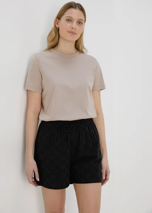 Black Schiffli Shorts - 8 Image 1