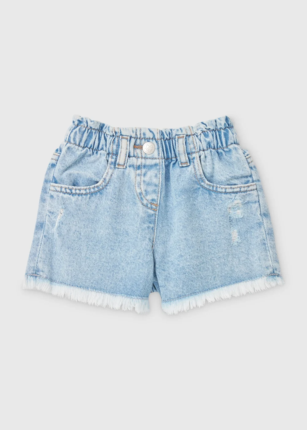 Girls Mid Wash Crochet Patch Denim Shorts (1-7yrs) - 1 to 1 half years Image 1