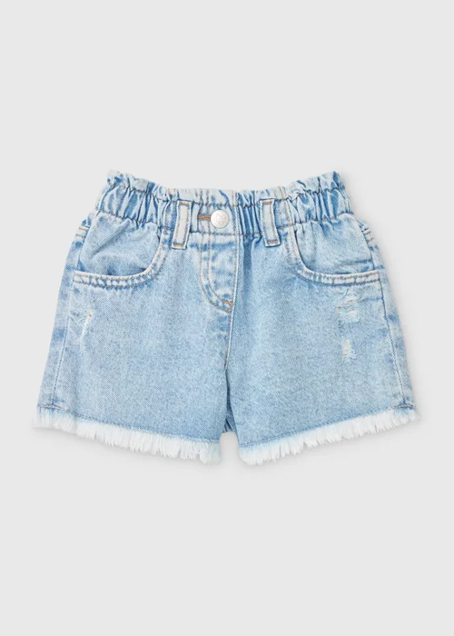 Girls Mid Wash Crochet Patch Denim Shorts (1-7yrs) - 1 to 1 half years Image 1