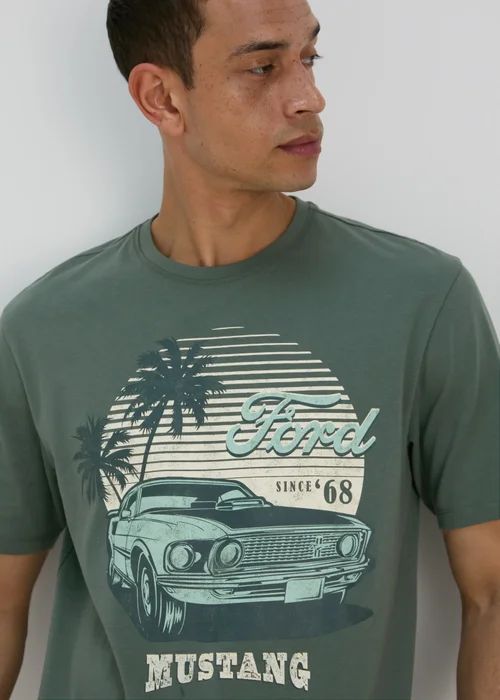 Pine Silver Mustang Print T-Shirt - S Image 3