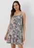 Beige Abstract Print Viscose Cami Mini Dress - 8 Image 1