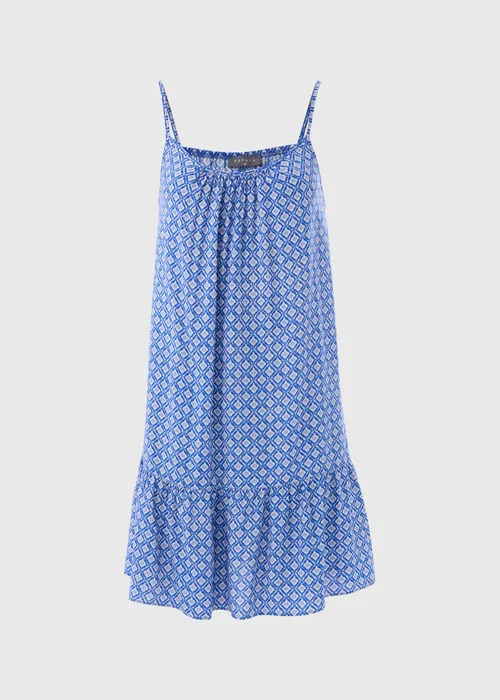 Blue Geo Viscose Cami Mini Dress - 8 Image 5