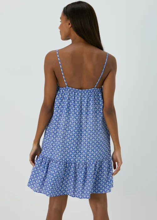 Blue Geo Viscose Cami Mini Dress - 8 Image 2