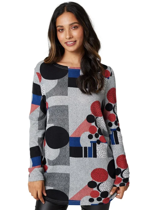 Izabel London Pink Polka Dot Longline Sweatshirt - 8 Image 1