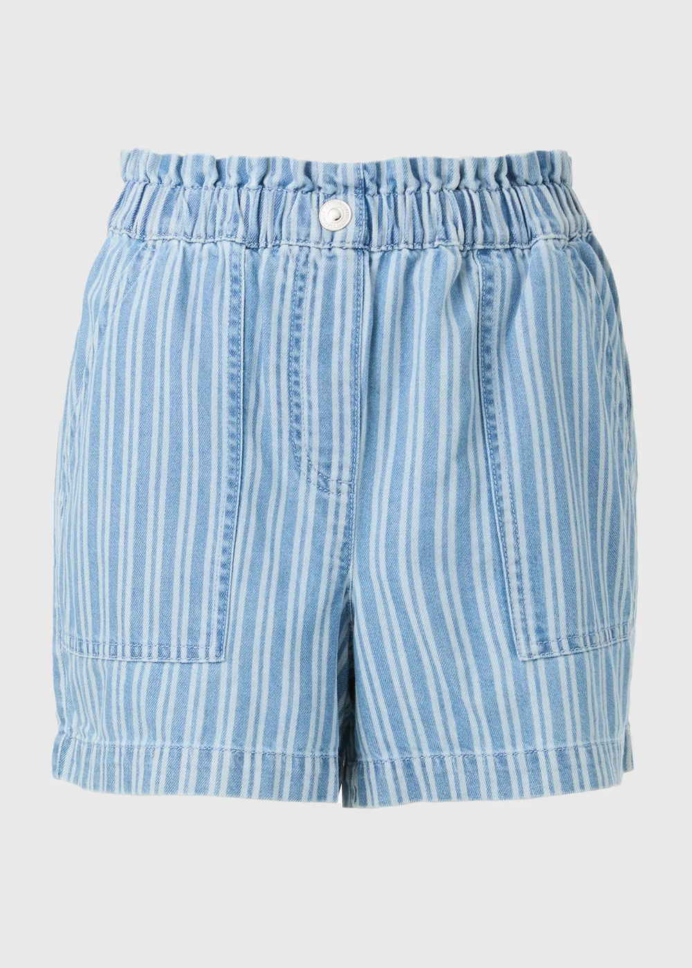 Blue Stripe Paperbag Shorts - 8 Image 5