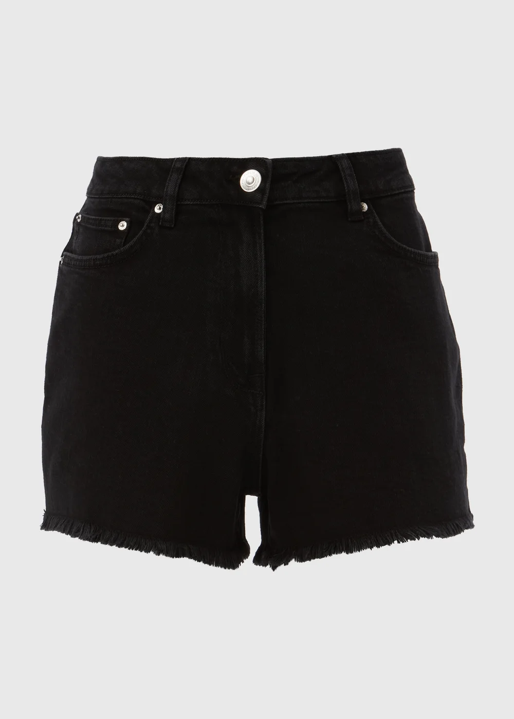 Black Frayed Hem Shorts - 8 Image 5