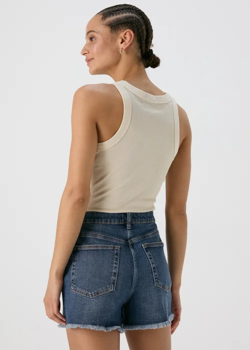 Mid Wash Frayed Hem Shorts - 8 Image 2