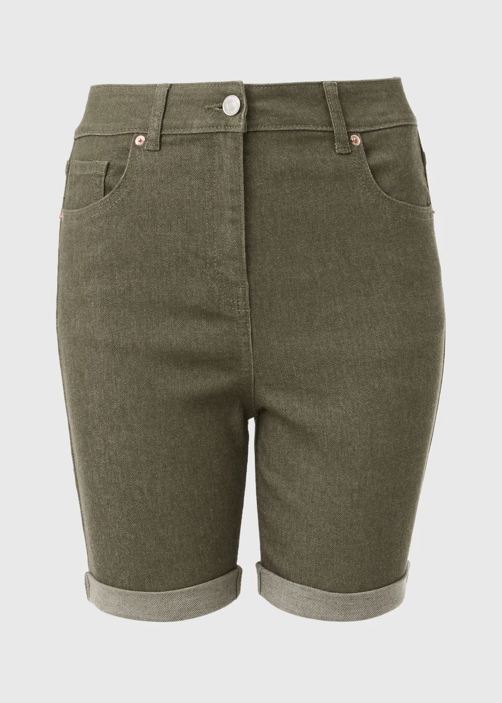 Khaki Denim Shorts - 8 Image 5