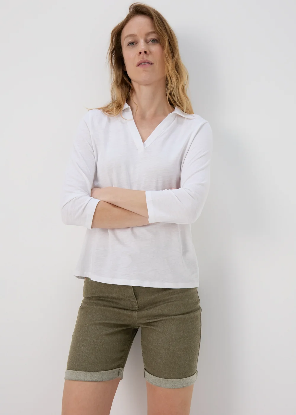 Khaki Denim Shorts - 8 Image 1