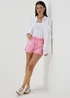 Pink Frayed Hem Shorts - 8 Image 4