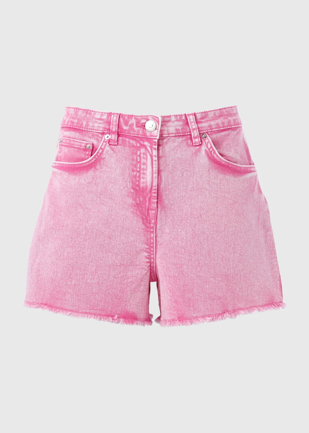 Pink Frayed Hem Shorts - 8 Image 5