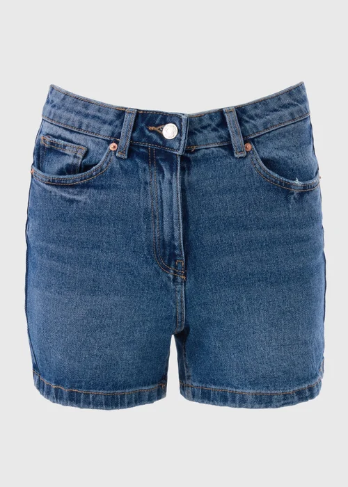 Mid Wash Mom Shorts - 8 Image 5