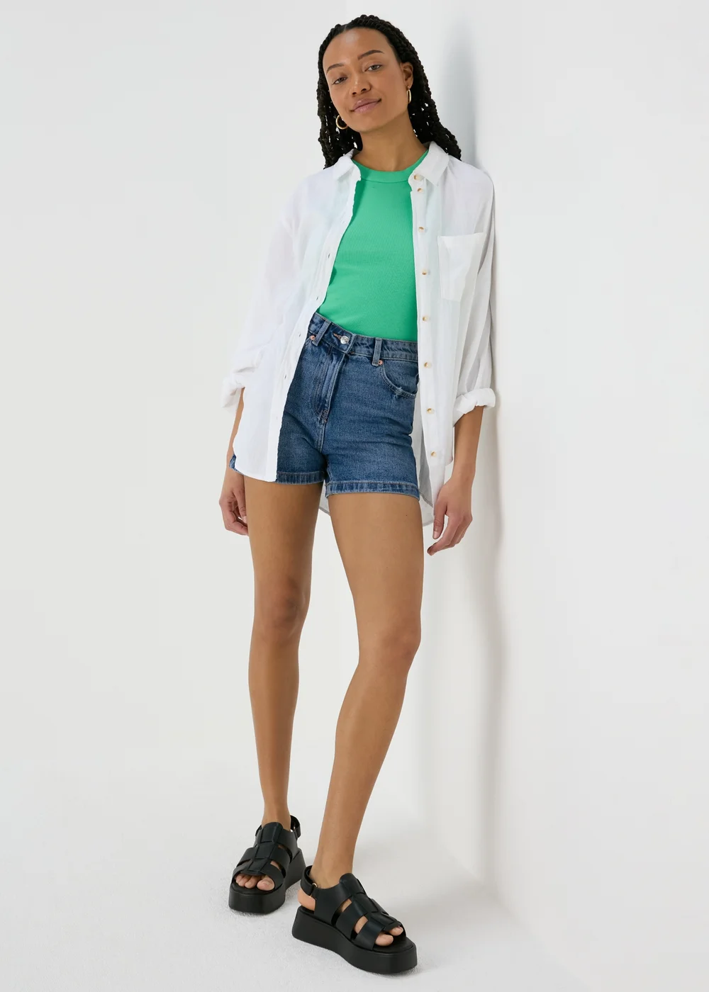 Mid Wash Mom Shorts - 8 Image 4