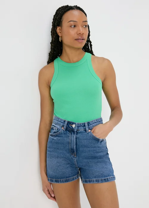 Mid Wash Mom Shorts - 8 Image 1