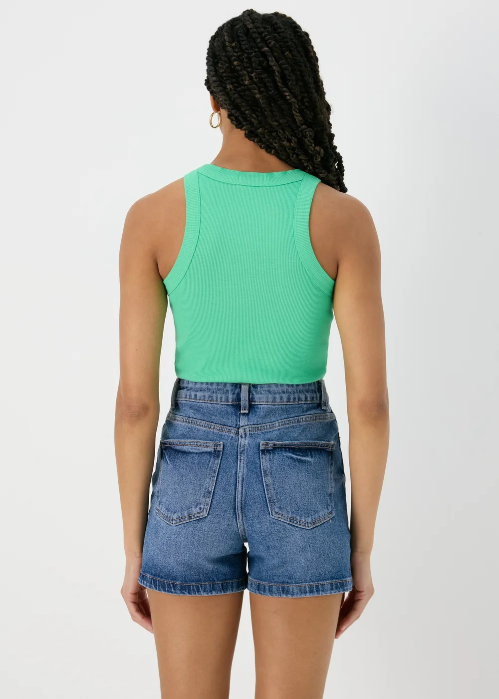 Mid Wash Mom Shorts - 8 Image 2