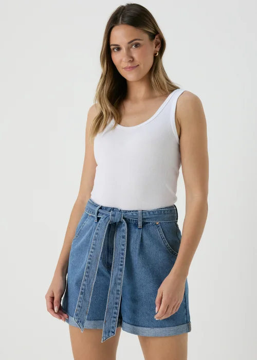 Mid Wash Denim Shorts - 8 Image 1