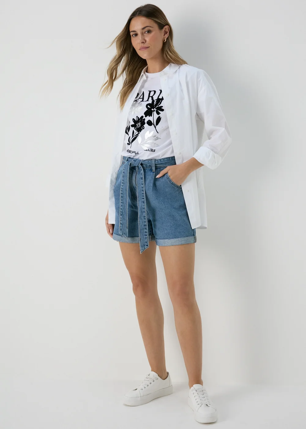 Mid Wash Denim Shorts - 8 Image 4