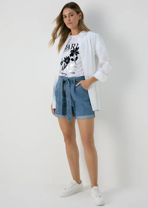 Mid Wash Denim Shorts - 8 Image 4