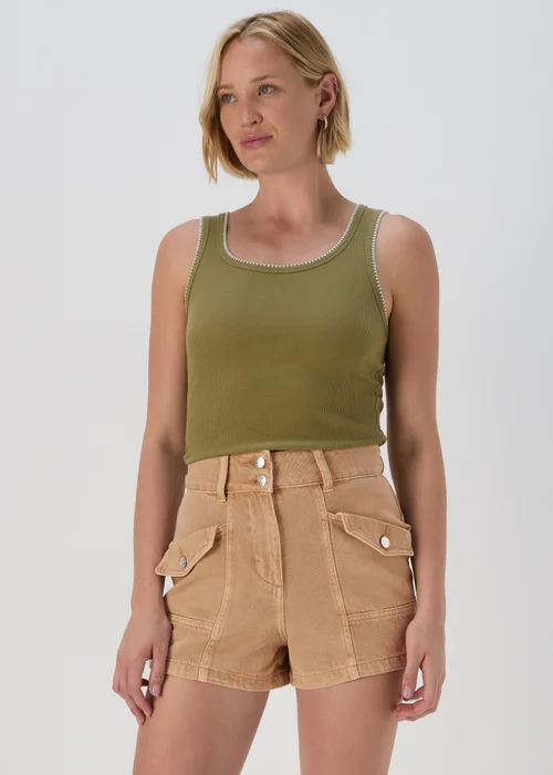 Tobacco Utility Denim Shorts - 8 Image 1