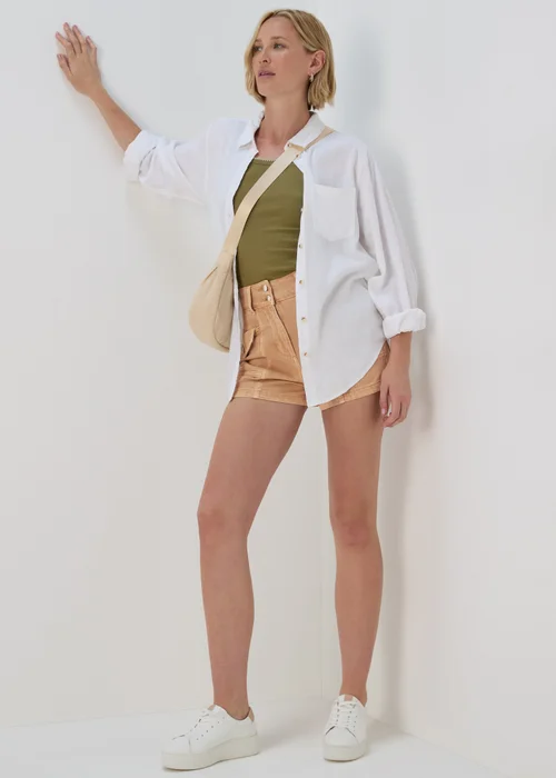 Tobacco Utility Denim Shorts - 8 Image 4