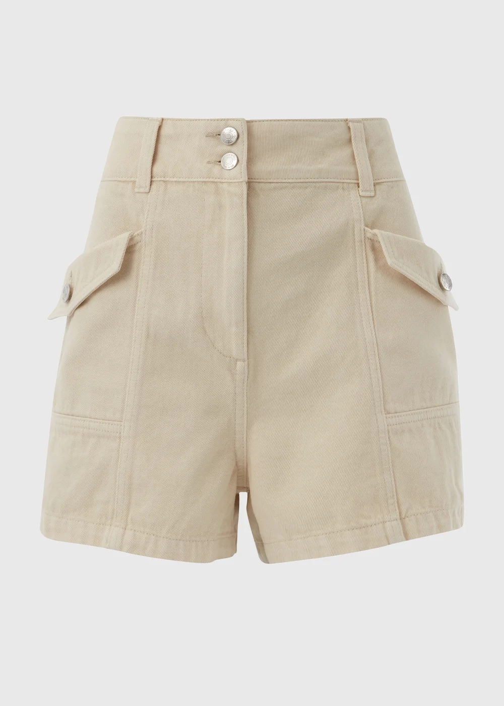 Ecru Utility Denim Shorts - 8 Image 5