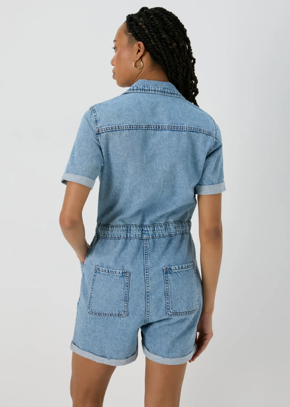 Mid Wash Denim Playsuit - 8 Image 2