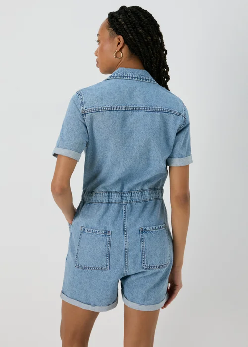 Mid Wash Denim Playsuit - 8 Image 2