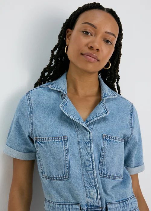 Mid Wash Denim Playsuit - 8 Image 3