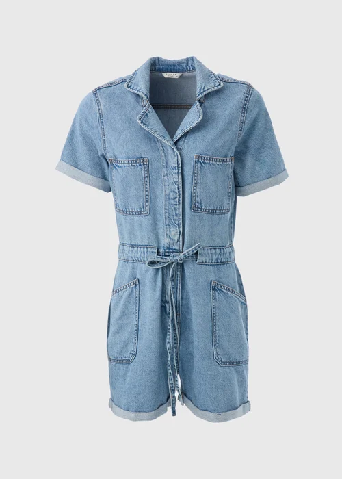 Mid Wash Denim Playsuit - 8 Image 5