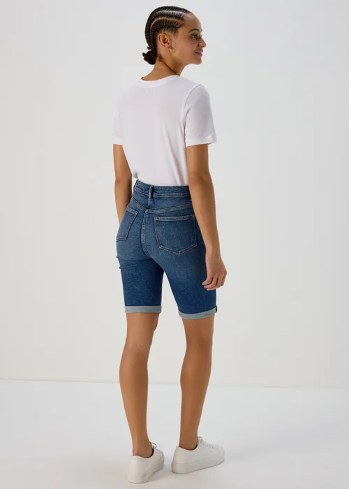 Mid Wash Knee Length Shorts - 8 Image 2