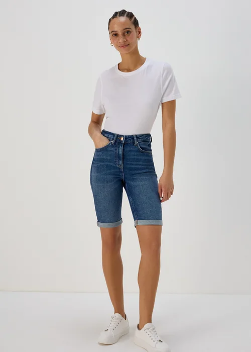 Mid Wash Knee Length Shorts - 8 Image 1