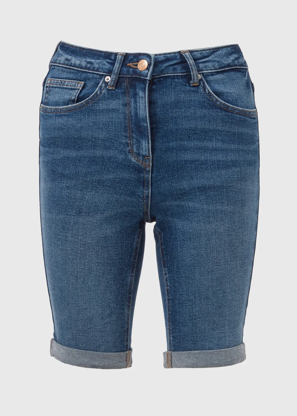 Mid Wash Knee Length Shorts - 8 Image 5