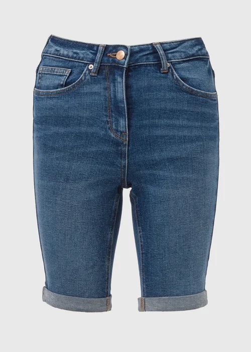 Mid Wash Knee Length Shorts - 8 Image 5