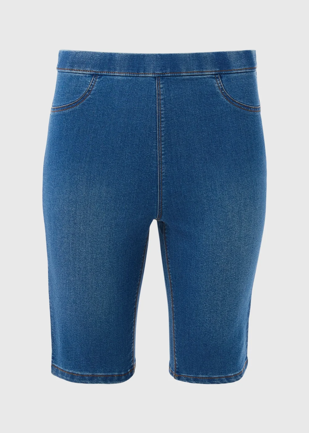 Mid Wash Rosie Knee Length Shorts - 8 Image 5