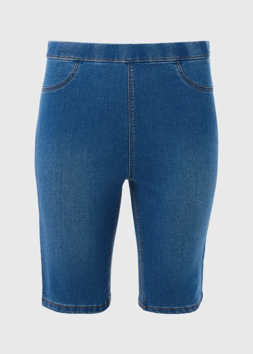 Mid Wash Rosie Knee Length Shorts - 8 Image 5