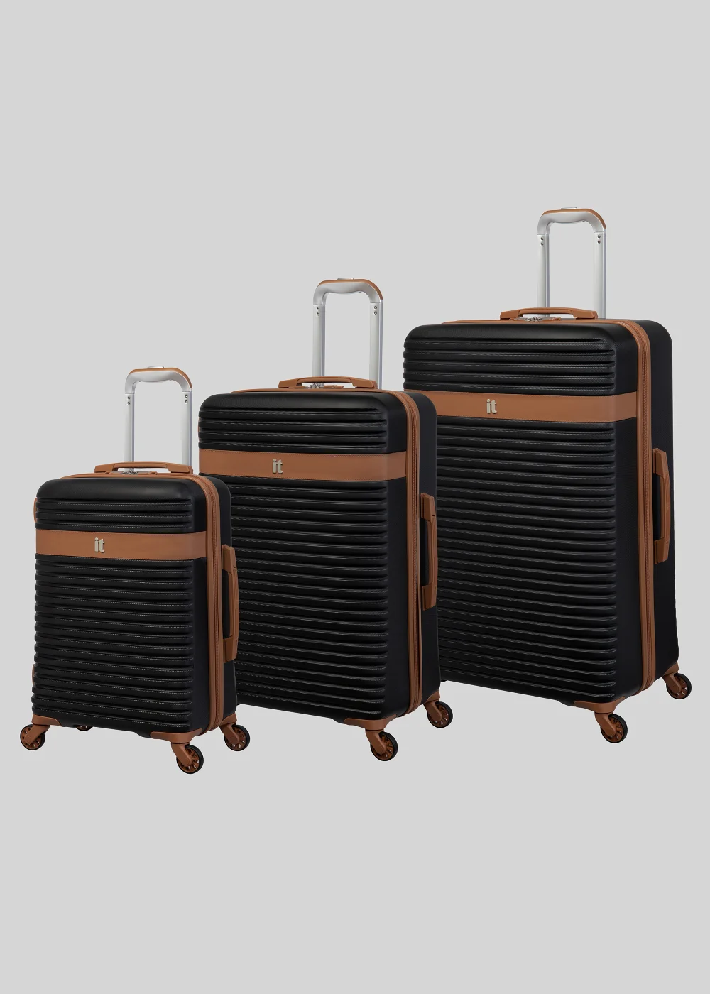 IT Luggage Black Hard Shell Suitcase - Cabin Image 1