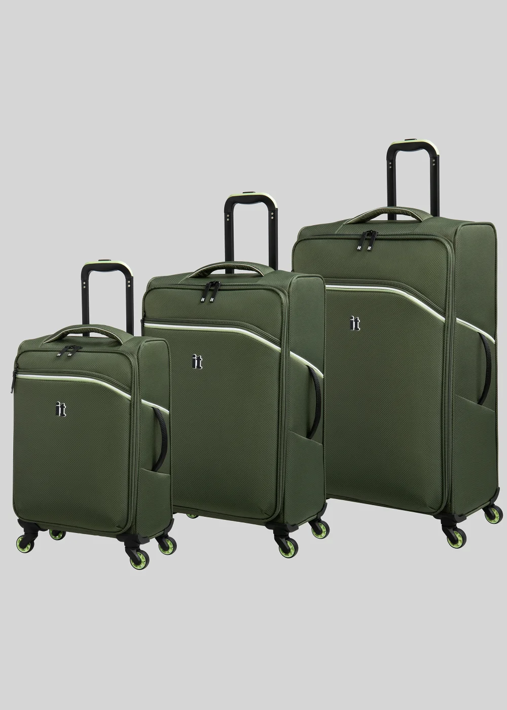IT Luggage Green Soft Shell Suitcase - Cabin Image 1