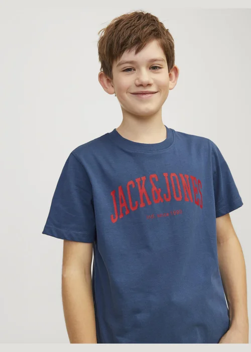 Jack & Jones Boys Blue Crew Neck T-Shirt (6-16yrs) - Age 6 Years Image 2