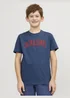 Jack & Jones Boys Blue Crew Neck T-Shirt (6-16yrs) - Age 6 Years Image 1