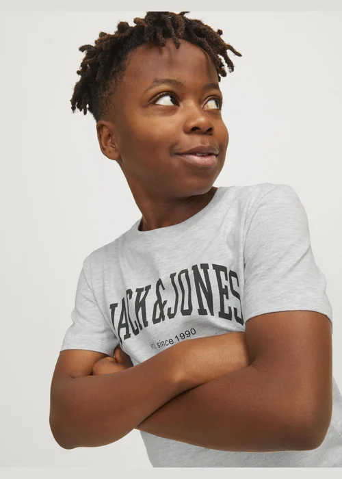 Jack & Jones Boys Grey Crew Neck T-Shirt (6-16yrs) - Age 6 Years Image 7
