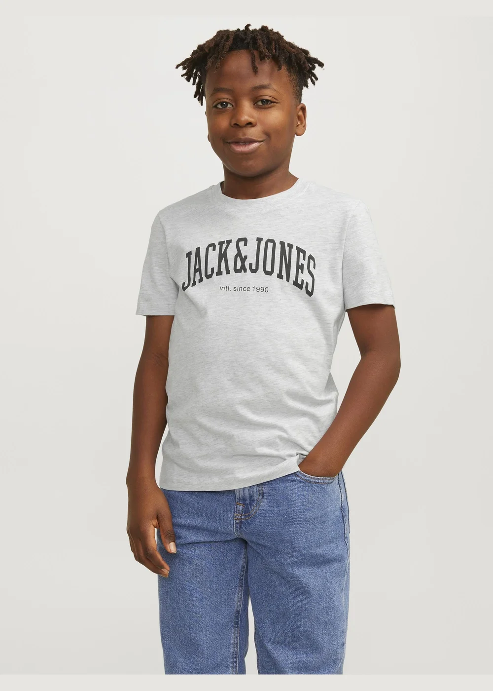 Jack & Jones Boys Grey Crew Neck T-Shirt (6-16yrs) - Age 6 Years Image 2