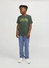 Jack & Jones Boys Green Crew Neck T-Shirt (6-16yrs) - Age 6 Years Image 5