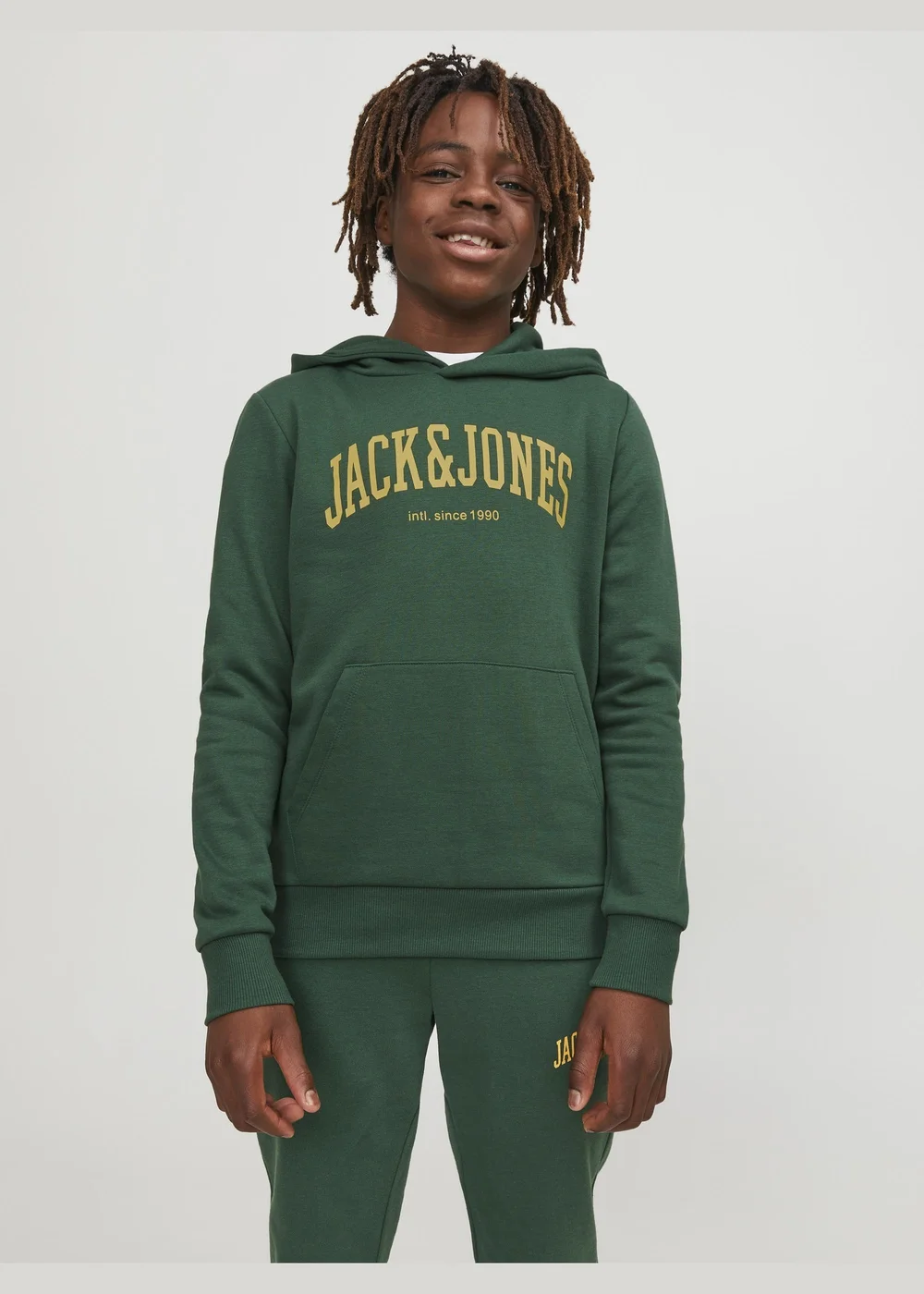 Jack & Jones Boys Green Hoodie (8-16yrs) - 8 Yrs Image 1