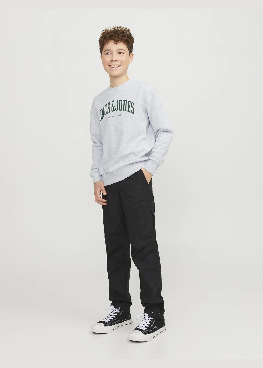 Jack & Jones Boys White Crew Neck Sweatshirt (8-16yrs) - Age 8 Years Image 5