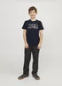 Jack & Jones Navy Slogan T-Shirt (6-16yrs) - Age 6 Years Image 4