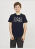 Jack & Jones Navy Slogan T-Shirt (6-16yrs) - Age 6 Years Image 1